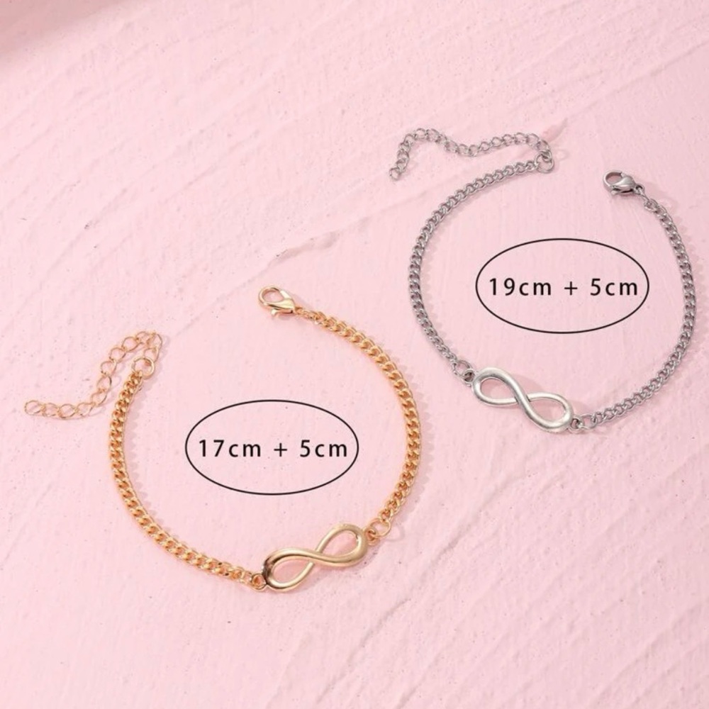 2pcs Couple Infinity Decor Silver Gold Love
Infinity Bracelet Gift - Picture 2 of 3